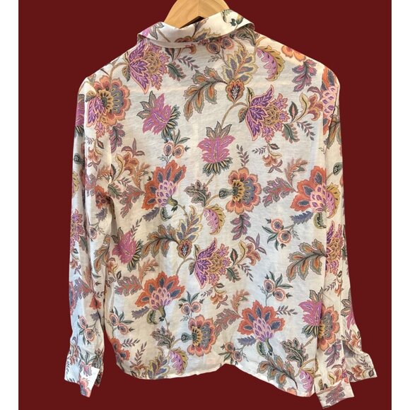 See U Soon Floral Button-Up Blouse Boho Cottagecore French Chic Long Sleeve XS - Picture 4 of 4